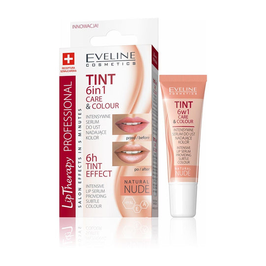 Θεραπεία Χειλιών Eveline Lip Therapy 6in1 Care and Colour Tint nude 12ml