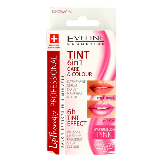 Θεραπεία χειλιών Eveline Lip Therapy 6in1 Care and Colour Tint ροζ 12ml