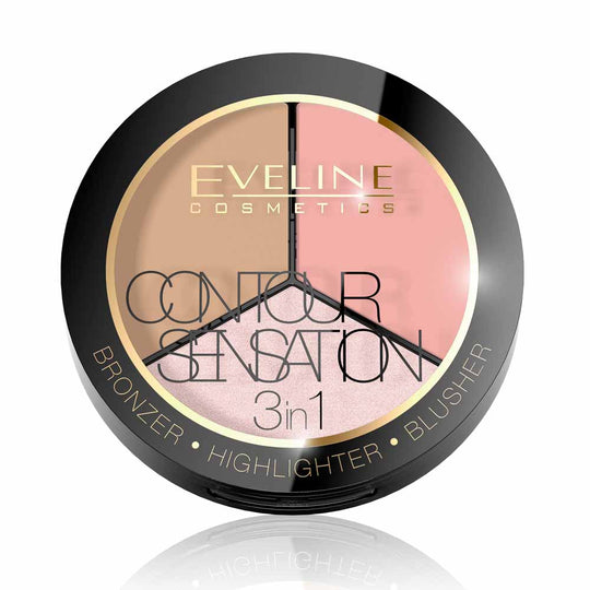 Πούδρα Eveline Contour Sensation 3σε1 αρ. 01 ροζ μπεζ