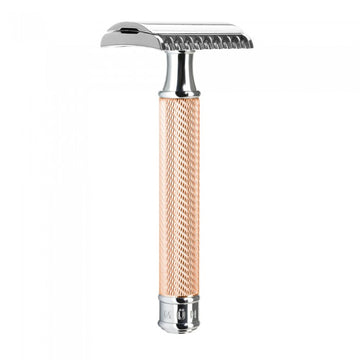 Κλασική ξυριστική μηχανή Safety Razor ανοιχτή χτένα R41 Rosegold