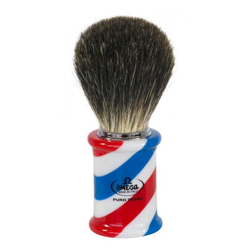 Πινέλο Ξυρίσματος Pure Badger + μεταλλική βάση - Omega 6736.Y