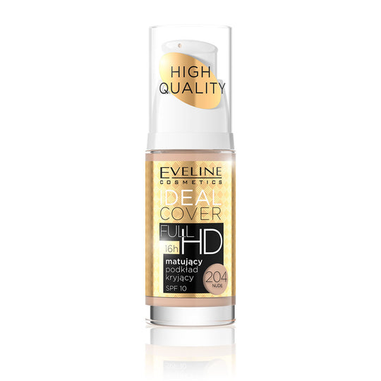 Eveline Ideal Cover Full HD Matte Make-up SPF10 Νο. 204 Nude 30 ml