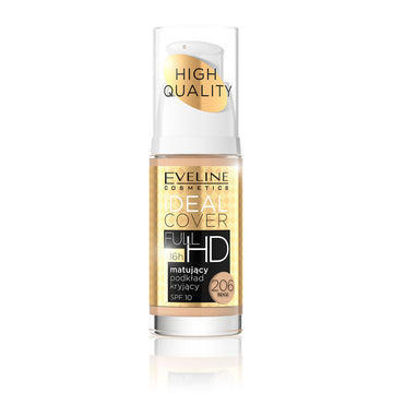 Eveline Ideal Cover Full HD Matt Make Up No. 206 Μπεζ 30 ml