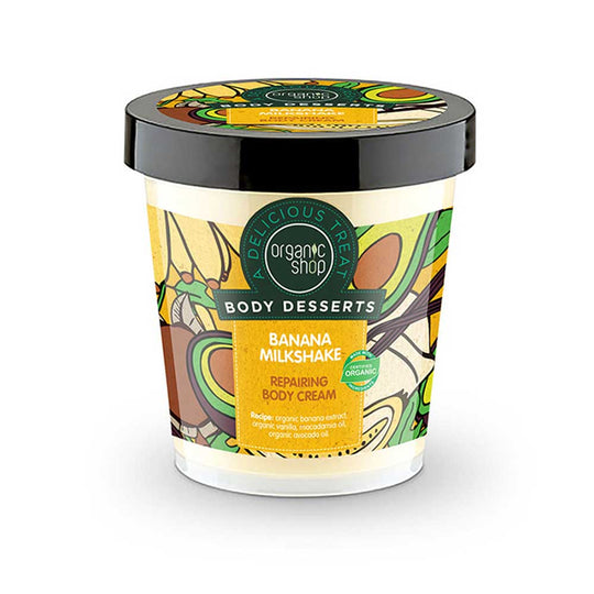 Αναζωογονητική κρέμα σώματος Organic Shop Body Dessert Banana Milkshake 450 ml