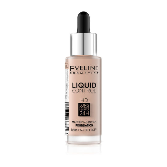 Eveline Liquid Control Rose Beige No. 20 - 32 ml - Υγρό make-up με πιπέτα