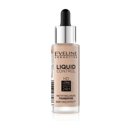 Eveline Liquid Control Sand Beige Νο. 30 - 32 ml - Υγρό make up με πιπέτα