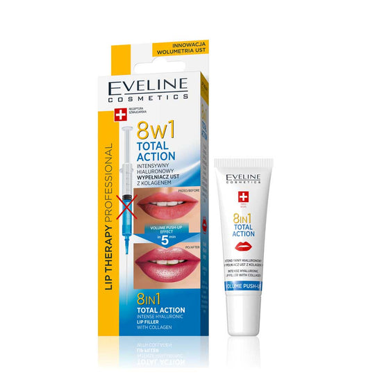 Θεραπεία Χειλιών Eveline Lip Therapy 8 σε 1 Total Action Intense Hyaluronic with Collagen