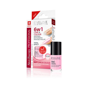 Θεραπεία νυχιών Eveline 6in1 Care and Colour Rose 5 ml