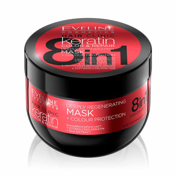 Μάσκα μαλλιών Eveline Hair Clinic Colour Protection 8in1 300 ml