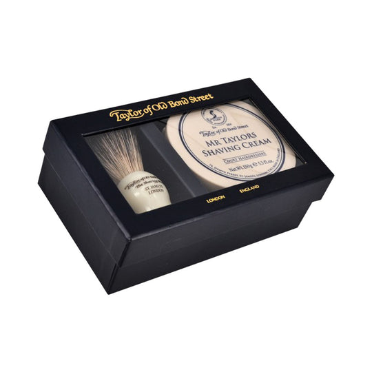 Σετ δώρου Taylor of Old Bond Street με πινέλο ξυρίσματος Pure Badger και κρέμα ξυρίσματος Mr. Taylor's