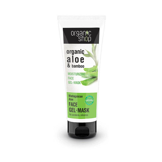 Ενυδατική μάσκα προσώπου gel Organic Shop με Αλόη Μαδαγασκάρης 75 ml