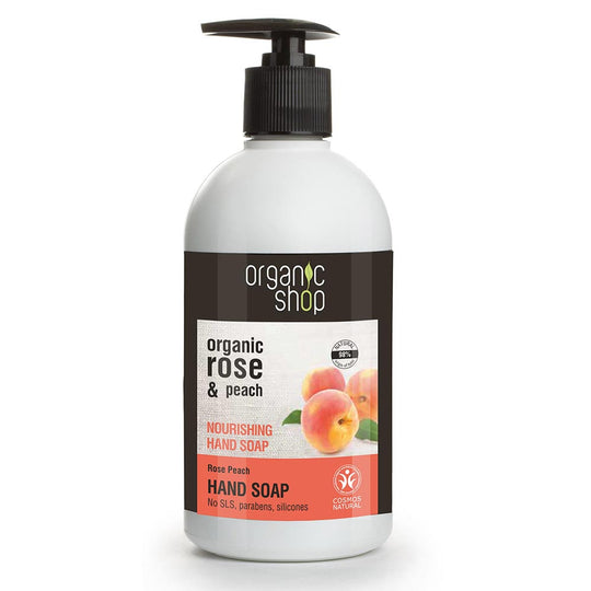 Θρεπτικό κρεμοσάπουνο χεριών Organic Shop Rose Peach 500 ml