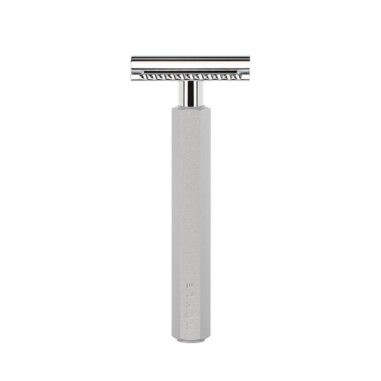 Κλασική ξυριστική μηχανή Safety razor με λαβή από ανοδιωμένο αλουμίνιο και κλειστή χτένα Muehle Hexagon R HXG PURE SR