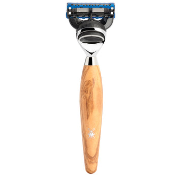 Ξυριστική μηχανή συμβατή με Gillette Fusion και λαβή από ξύλο ελιάς R 870 F