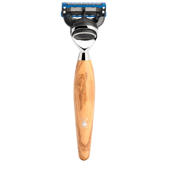 Ξυριστική μηχανή συμβατή με Gillette Fusion και λαβή από ξύλο ελιάς R 870 F
