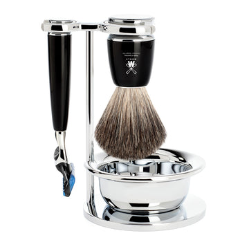 Σετ ξυρίσματος με ξυράφι συμβατό με Gillette Fusion και πινέλο Pure Badger με τρίχες ασβού και κορυφαία λαβή ρητίνης S 81 M 226 SF