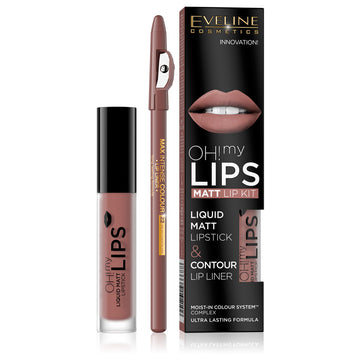 Υγρό ματ κραγιόν και μολύβι χειλιών Eveline Oh! My Lips 02