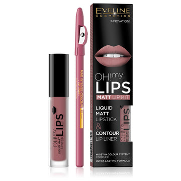 Eveline Oh! My Lips Κραγιόν Matte Υγρό και Μολύβι Χειλιών 04