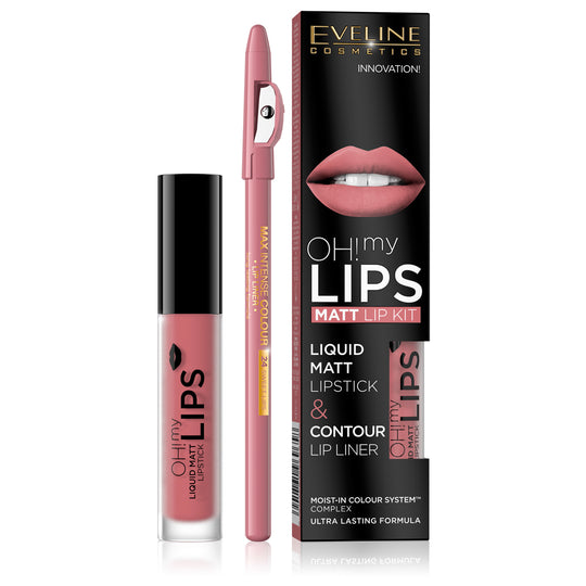 Υγρό ματ κραγιόν και μολύβι χειλιών Eveline Oh! My Lips 07