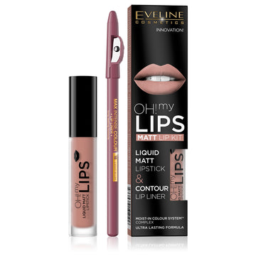 Υγρό ματ κραγιόν και μολύβι χειλιών Eveline Oh! My Lips 08