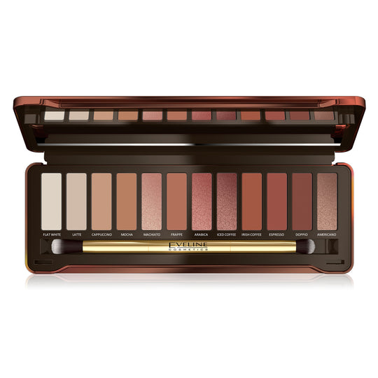 Σκιές ματιών Eveline Eyeshadow Mocha 12 αποχρώσεις