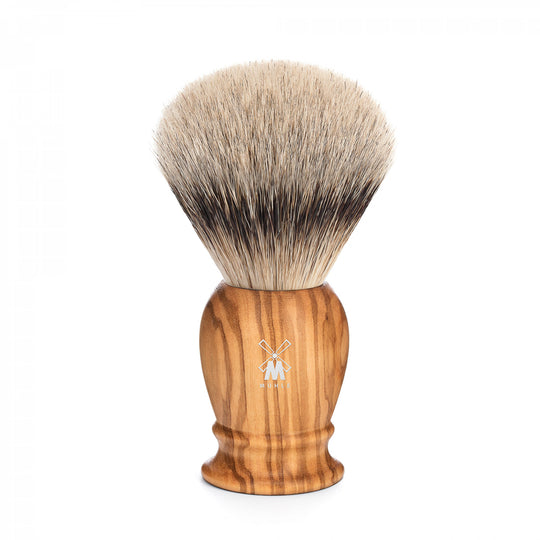 Πινέλο ξυρίσματος Silvertip Badger με λαβή από ξύλο ελιάς Muehle Classic 93 H 250