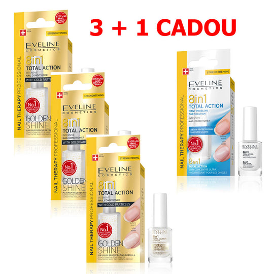 Θεραπεία νυχιών Eveline Spa Nail 8 σε 1 Golden Shine 3 + 1 ΔΩΡΟ