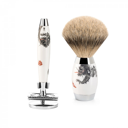 Σετ ξυρίσματος με κλασικό ξυραφάκι Safety Razor και πινέλο από τρίχα ασβού Silvertip Badger S 493 ED Meissen SR