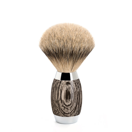 Πινέλο Ξυρίσματος Silvertip Badger με τρίχα ασβού και λαβή από ξύλο βαλανιδιάς βάλτου και ασήμι 493 ED 3