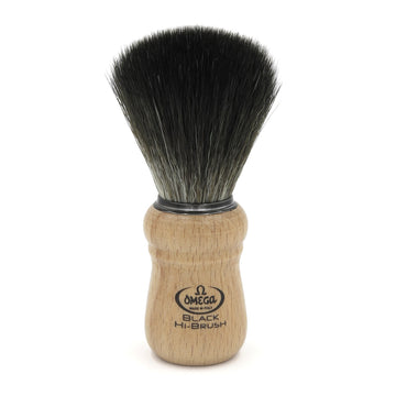 Πινέλο Ξυρίσματος Omega Black Hi-Brush με Συνθετική Τρίχα και Ξύλινη Λαβή Οξιάς 0196228