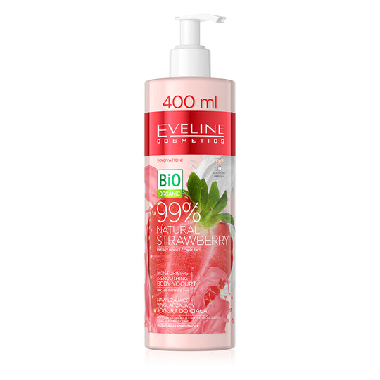 Απαλό και Ενυδατικό Γιαούρτι Σώματος Eveline 99% Natural Strawberry 400 ml