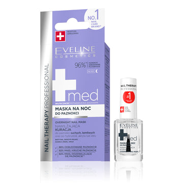 Θεραπεία-μάσκα νυχιών Eveline MED+ Overnight Nail Mask 12 ml