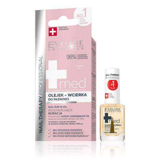 Θεραπεία νυχιών Eveline MED+ Rub-in Oil 12 ml