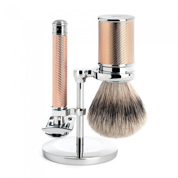 Σετ με κλασικό ξυραφάκι Safety Razor R89 Rosegold