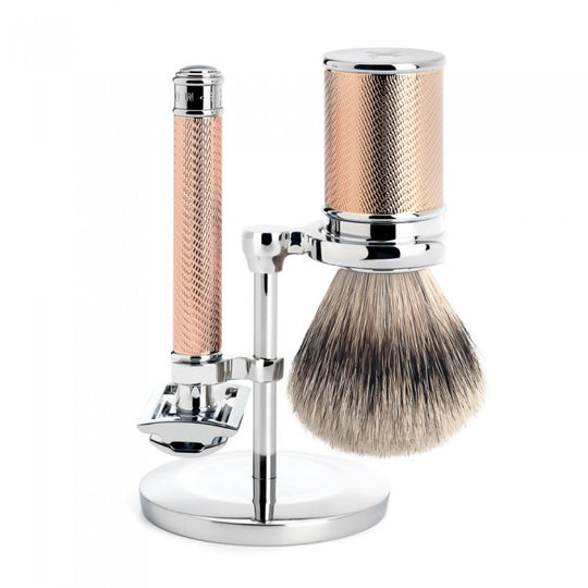 Σετ με κλασικό ξυραφάκι Safety Razor R89 Rosegold