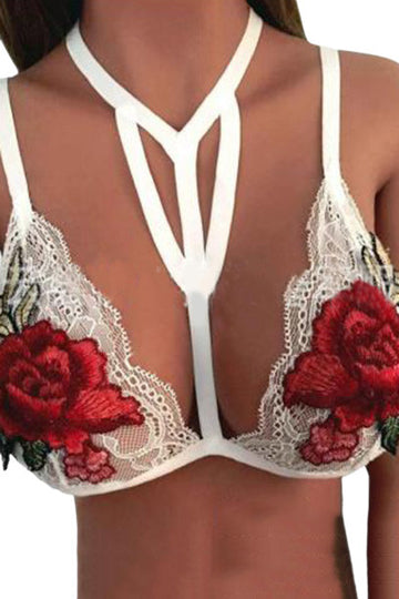 Σουτιέν bralette από ημιδιάφανη δαντέλα και κέντημα BRA307-2