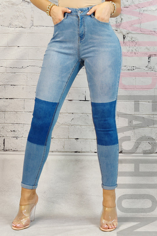 Skinny τζιν με ψηλή μέση, αξεσουάρ CL812RR-411