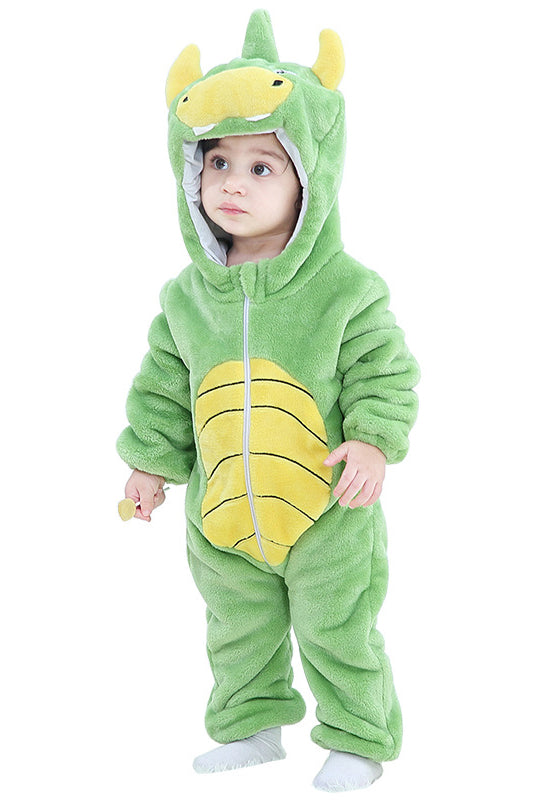 Ολόσωμη πυτζάμα kigurumi για μωρά, σχέδιο δράκος, από απαλό και χνουδωτό υλικό, CLD142-129