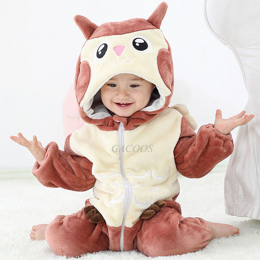 Βρεφική πιτζάμα ολόσωμη kigurumi από απαλό και χνουδωτό ύφασμα, CLD166-82