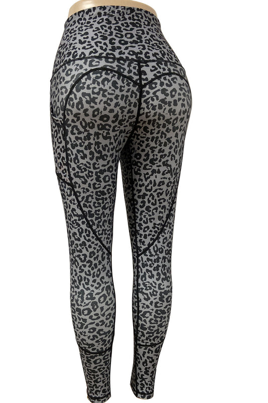 Κολάν ψηλόμεσο με animal print σχέδιο D798-9918