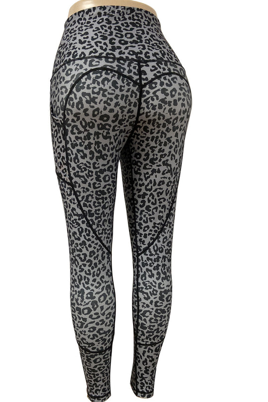 Κολάν ψηλόμεσο με animal print σχέδιο D798-9918