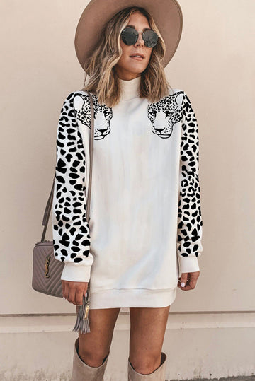 Φαρδύ φόρεμα με animal print D800-211