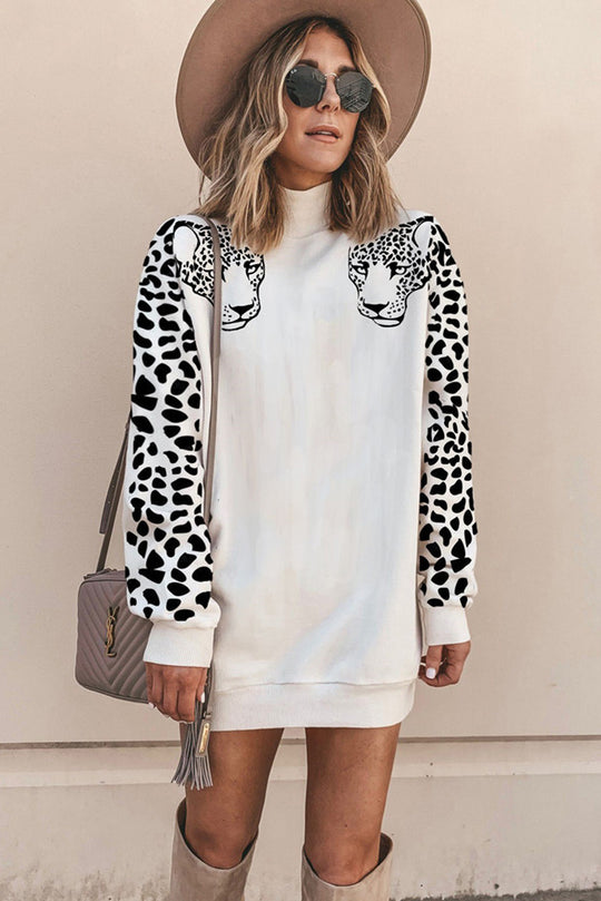 Φαρδύ φόρεμα με animal print D800-211