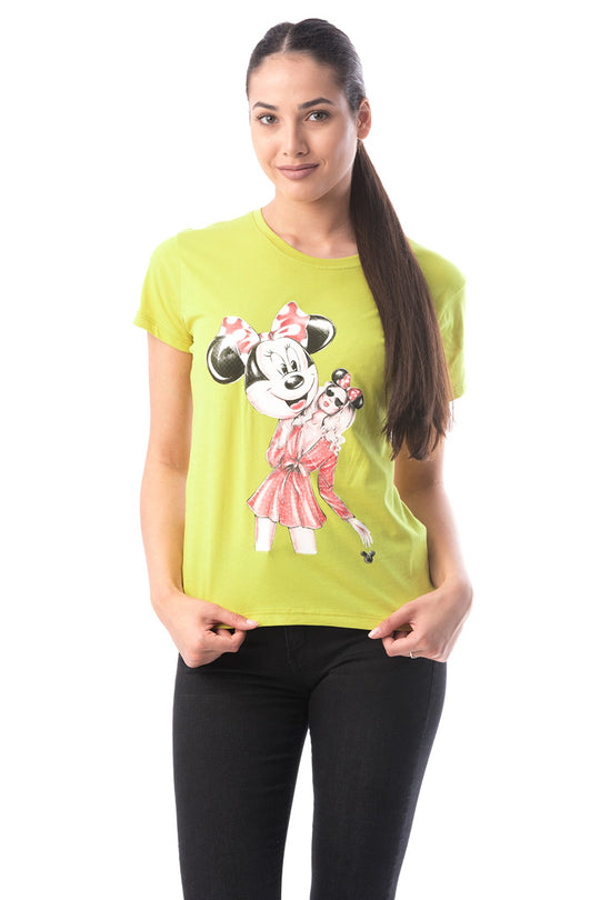 Μπλουζάκι κοντομάνικο με στάμπα Minnie Mouse E293-991