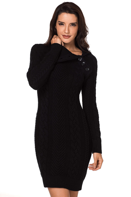 Φόρεμα bodycon πλεκτό με φαρδύ γιακά G687-1