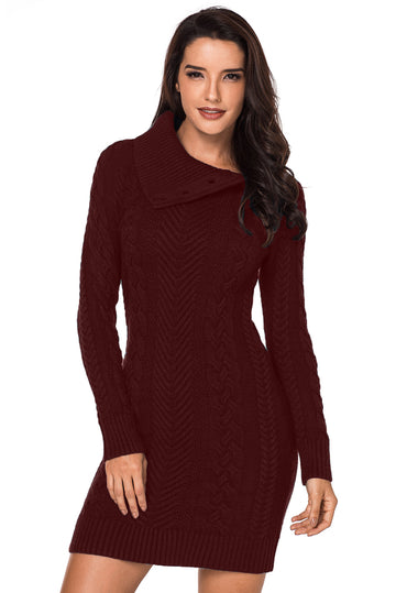 Φόρεμα πλεκτό bodycon με φαρδύ γιακά G687-81