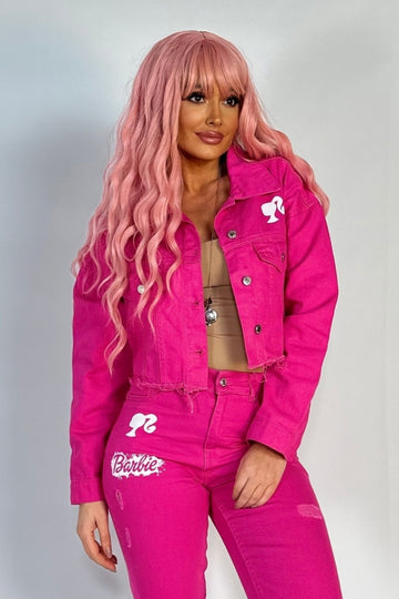 Μπουφάν μόδας μέχρι τη μέση, μοντέλο Barbie, από τζιν G838-55