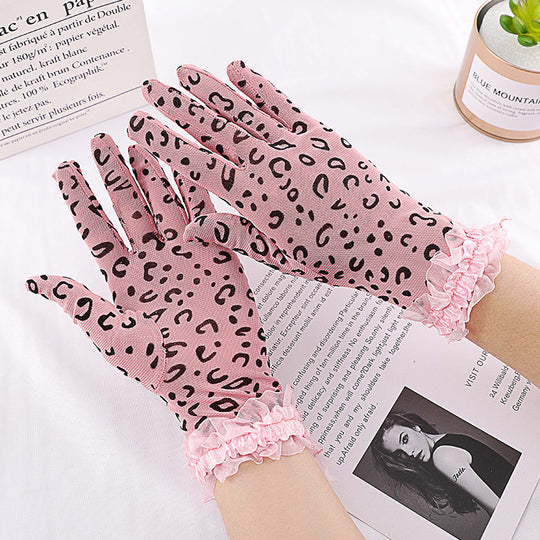 Κομψά γάντια με animal print και δαντέλα GL62-5