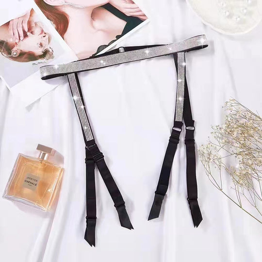Ζαρτιεροθήκη kinky με 4 ζαρτιέρες από ελαστικές λωρίδες διακοσμημένες με στρας GS1281-1