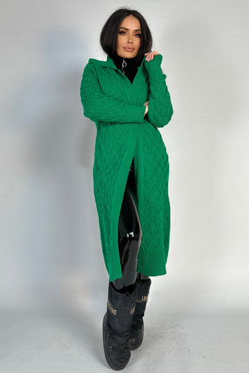Μακριά ζακέτα, OVERSIZE από ελαφρώς ελαστικό πλεκτό ύφασμα H747-12